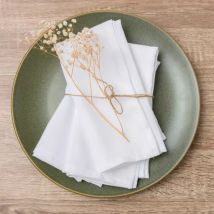 Lot de 3 serviettes de table polyester (40 x 40 cm) Elise Blanches