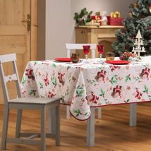 Tafelkleed Vlekbestendig Père noël L300 cm Wit