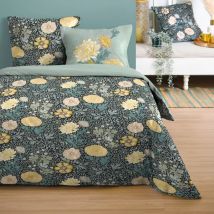 Parure de draps coton 4 pièces (140 x 190 cm) Alfons Bleue
