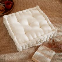 Vloerkussen Katoengaas (50 x 50 cm) Gaïa Beige pampa