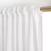 Visillo con cinta fruncida efecto lino (140 x 240 cm) Luca Blanco