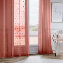 Voilage oeillets pompons (140 x 280 cm) Emie Terracotta