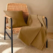 Couvre-lit coton tissé (180 x 220 cm) Léa Camel