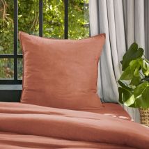 Taie d'oreiller carrée lyocell Tencel lavé (63 x 63 cm) Olivia Terracotta