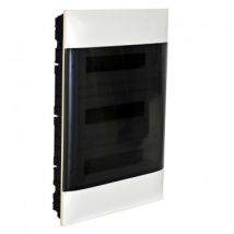 Unterputzdose Practibox S für Vorgefertigte Trennwände Transparente Tür 3x18 Module LEGRAND 137078 - Weiß