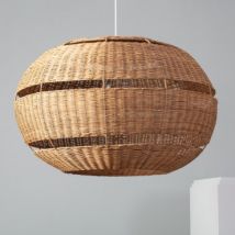Hängeleuchte Rattan Oblate Bulang Ø800 mm ILUZZIA - Mehrere Optionen