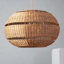 Hängeleuchte Rattan Oblate Bulang Ø800 mm ILUZZIA - Mehrere Optionen