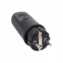 Stecker Typ F-E 2P+T 16A 250V AC - Schwarz