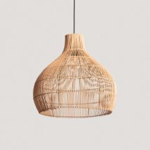 Die Hängeleuchte Rattan Kaikura-M ILUZZIA - Schwarz Textil