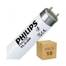 10er Pack Leuchtstoffröhren PHILIPS T8 1500mm Zweiseitige Einspeisung 58W (10 Stk) Mehrere Optionen
