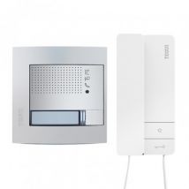 Set Türsprechanlage 1 Haus 2 Leitungen mit SFERA NEW Panel und Telefon Serie 8 TEGUI 378131 Aluminium