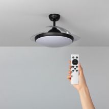 LED-Deckenventilator Kourak Schwarz 106cm DC-Motor Schwarz