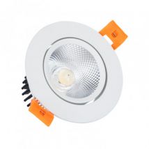 LED-Downlight Strahler 7W Dimmbar COB Schwenkbar Rund (UGR19) Weiss Ausschnitt Ø 70 mm Neutrales Weiß 4500K