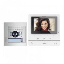 Set Video-Türsprechanlage 1 Haus 2 Leitungen mit Panel SFERA NEW und Monitor Freisprecheinrichtung CLASSE 100 V16E Advanced TEGU Aluminium
