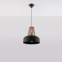 Hängeleuchte Casco aus Naturholz SOLLUX Schwarz