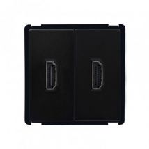 Prise Double HDMI Modern Noir