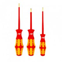 Jeu de 3 Tournevis Isolant Plat/Philips VDE 1000V GEF K3 K3