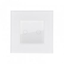 Interrupteur Tactile Double avec Plaque Crystal Modern Blanc