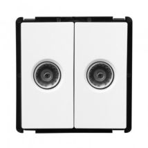 Prise Double TV Modern Blanc