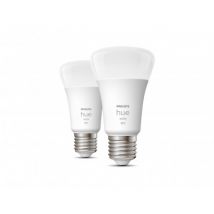Pack 2 Ampoules LED Intelligentes E27 9W 800 lm PHILIPS Hue White Blanc Chaud 2700K
