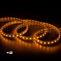Ruban LED WiFi 220V AC 60LED/m Jaune Ambre IP65 sur Mesure Largeur 14mm Coupe tous les 100cm Plusieurs options