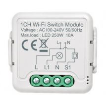 Interrupteur WiFi Compatible avec Interrupteur et bouton-poussoir Conventionnel Blanc