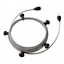Guirlande Extérieure Lumet System 7.5m avec 5 Douilles E27 Noire Creative-Cables CATE27N075 Blanc - Noir