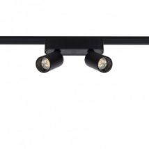 Spot LED Double 10W CRI90 (UGR16) Noir pour Rail Magnétique Monophasé Extra-Plat 25mm 48V Blanc Neutre 4000K