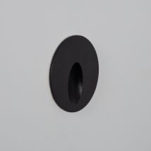 Balise Extérieure Murale LED Encastrable 1W Ronde Boiler Noire Blanc Chaud 2700K