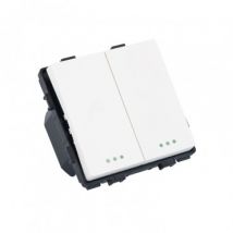 Interrupteur Double Bouton-Poussoir Modern Blanc