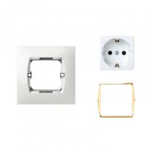 Kit Prise Type F Schuko avec Terre SIMON 27 Doré