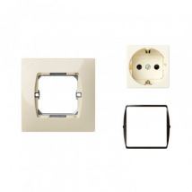 Kit Prise Type F Schuko avec Terre SIMON 27 Marron