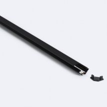 Profilé Aluminium Angle 2m Noir pour Rubans LED jusqu'à 12mm Sombre