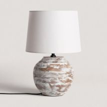 Lampe à Poser en bois Chandan ILUZZIA Blanc