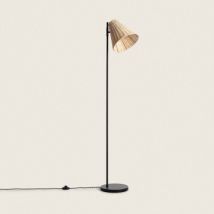 Lampadaire Métal et Rotin Cesto Noir