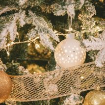 Boule Noël LED Porcelaine avec Piles Estella Blanc