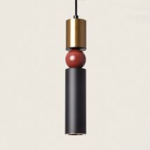Suspension Métal et Verre Luyo Rouge