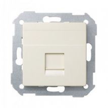 Flat Voice and Data Plate with Dust Cover for 1 AMP RJ45 Connector Simon 82 - White