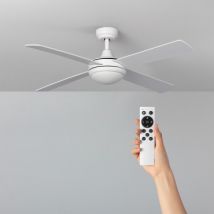 Baffin White LED Ceiling Fan with DC Motor 132cm - White