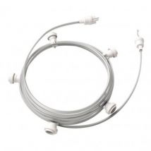 7.5m Lumet System Outdoor Garland with 5 E27 Lampholders in White Creative-Cables CATE27B075 - Beige