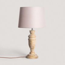 Hausa Wooden Table Lamp ILUZZIA - Taupe