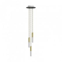 Lampada a Sospensione Multipla con 3 Calate Metal SPM3R20103E14GOERM65-L CREATIVE-CABLES Ottone Satinato