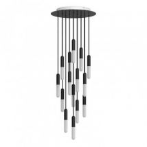 Lampada a Sospensione Multipla con 15 Calate in Metallo SPM15R40103E14VNRM04-L CREATIVE-CABLES Nero