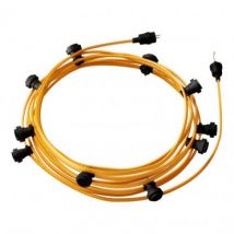 Ghirlanda da Esterni Lumet System 12.5m con 10 Portalampade E27 Nero CATE27N125 CREATIVE-CABLES Arancione