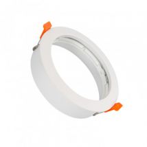 Portafaretto Downlight da Incasso Circolare per Lampadina LED GU10 AR111 Foro Ø 125 mm Bianco