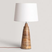 Lampada da Tavolo Legno Rajesh ILUZZIA Bianco Antico