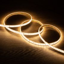 220V AC 120 LED/m High Lumen Warm White IP65 Dimmable 12mm Wide LED Strip Autorectified Custom Cut every 10 cm - Several options