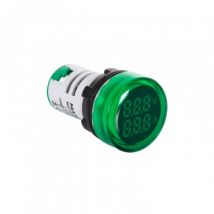 MAXGE Luminous Indicator with 20-500V Voltmeter and 0-100A Ammeter Ø22mm - Green