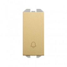 Single Narrow Pushbutton Switch With Engraved Bell SIMON 270 20001152 - Gold