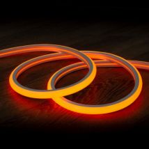 220V AC Dimmable 7.5 W/m Semicircular Neon LED Strip 120 LED/m in Orange IP67 Custom Cut every 100cm - 8m